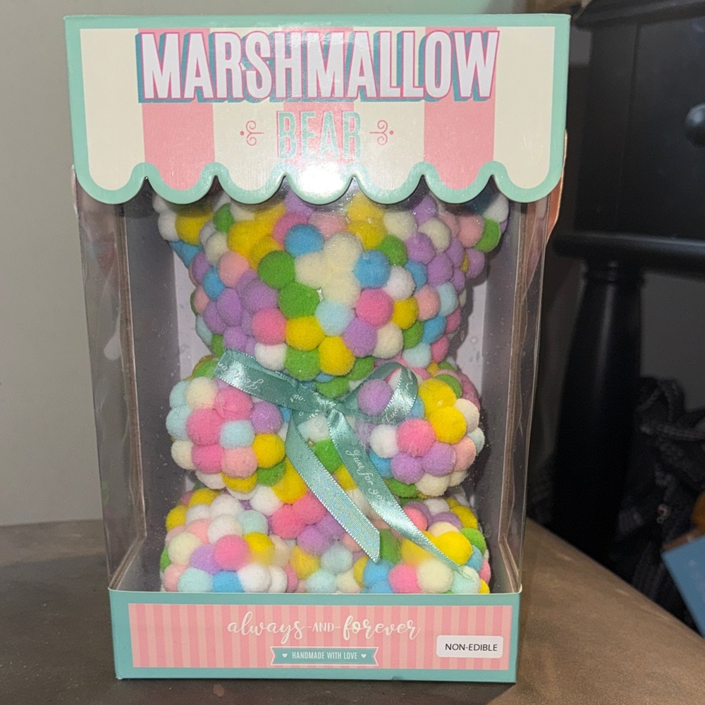 Marshmallow Bear Decorative Plush in Pastel Multicolor